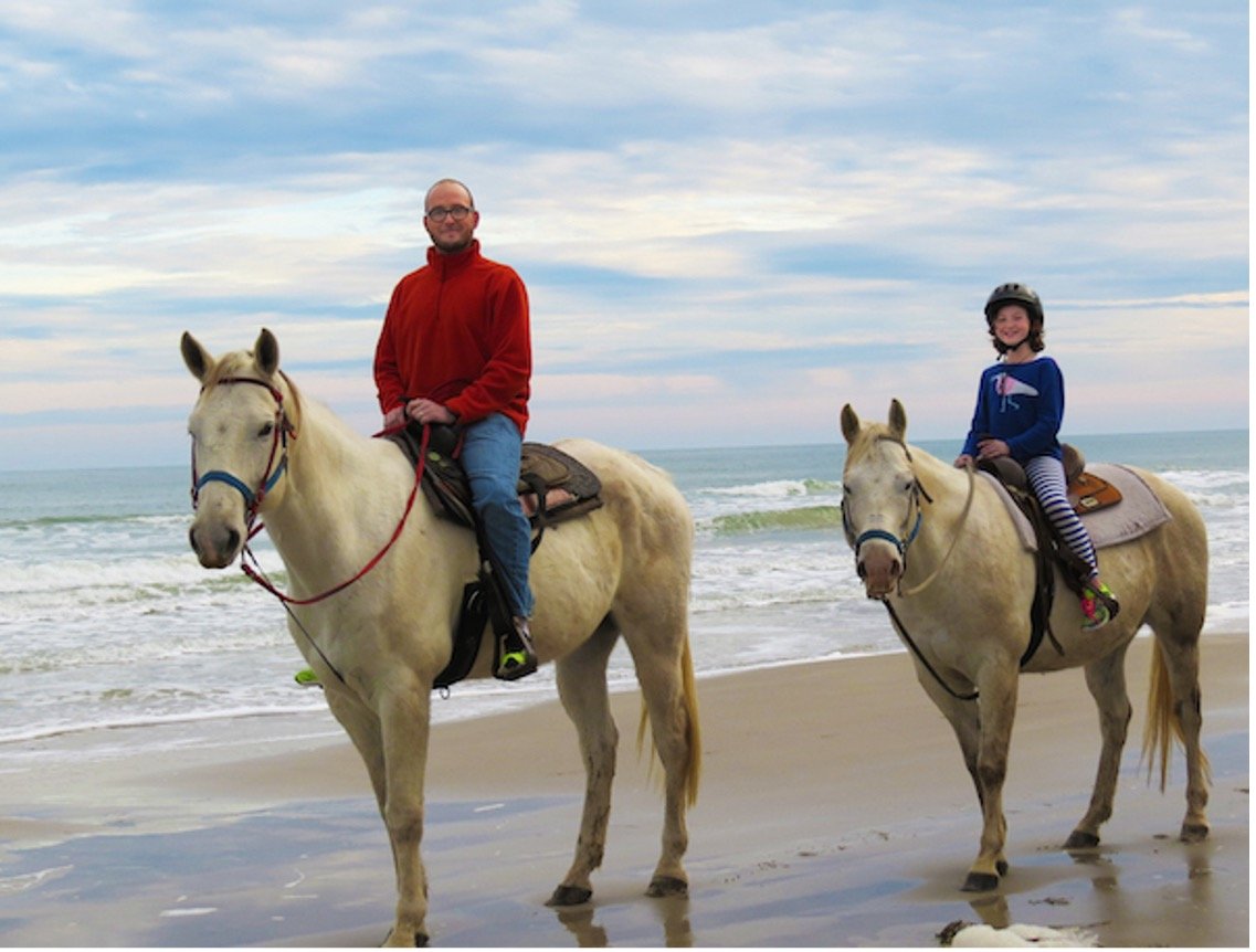 Horseback riding on the beach